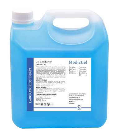 Gel conductor médico para transmisión segura y precisa de señales.