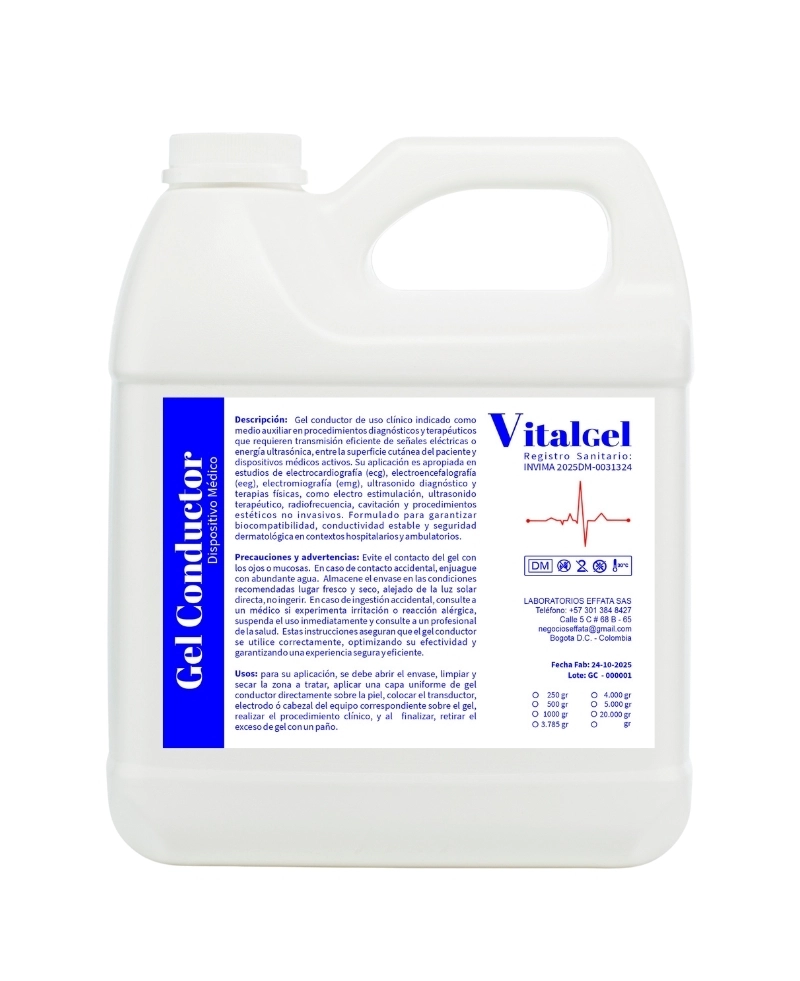 Gel médico hipoalergénico para tratamientos de depilación IPL o láser diodo.