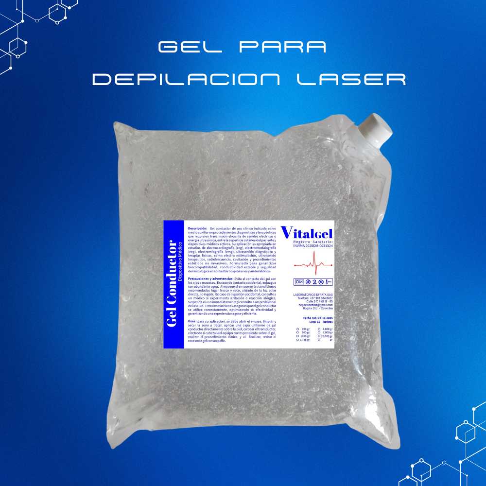 Gel para depilación láser VitalGel en bolsa de 5000 gramos en Bogotá Colombia